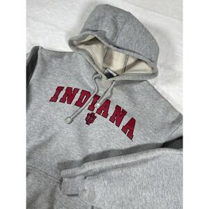 Indiana Hoosiers Grey Athletic Hoodie Sweatshirt Mens Medium IU NCAA